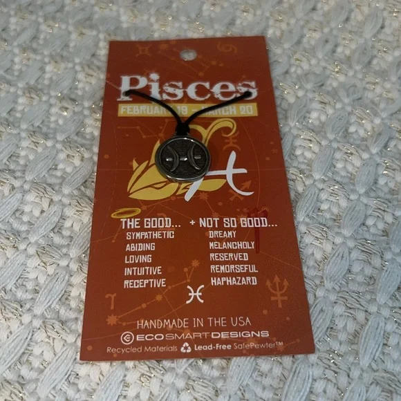 NWT Zodiac Pisces Cord Necklace - Picture 2 of 2